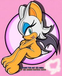 anthro bat black_nose bruce_watson color female female_only fur furry looking_at_viewer looking_left open_eyes rouge_the_bat side_view sitting solo sonic_(series) sonic_channel tagme tail tan_skin teal_eyes uekawa_style wings