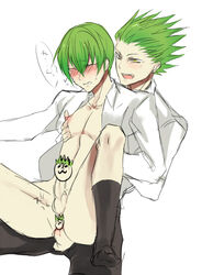 blazblue gay green_eyes hazama selfcest tagme yaoi yellow_eyes yuuki_terumi