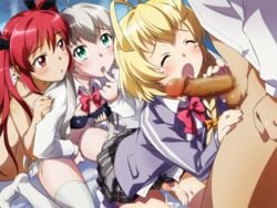 2boys 2girls androgynous ankle_socks anklehighs bisexual bisexual_male blonde_hair blue_eyes blush bottomless breast_grab censored closed_eyes crossdressing cthugha_(nyaruko-san) cum ejaculation feet femboy green_eyes haiyore!_nyaruko-san hastur_(nyaruko-san) long_hair male masturbation multiple_boys multiple_girls no_shoes nyarlathotep_(nyaruko-san) open_clothes open_mouth open_shirt penis red_eyes red_hair sameha_ikuya shirt silver_hair skirt socks tears thighhighs turn_cuff_socks white_legwear white_socks yaoi