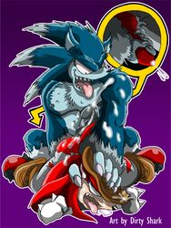 anthro cum dirtyshark echidna front_view fur interspecies knuckles_the_echidna male male_only mammal monotreme multiple_males nude penis pinned sonic_(series) sonic_the_werehog sonic_unleashed tagme werehog yaoi