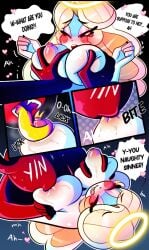 bichcarito breast_sucking charlie_morningstar_(hazbin_hotel) comic faceless_male hazbin_hotel