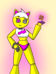 1girls geometry_dash robot robot_girl trianna_(yellolight) winking_at_viewer yellolight