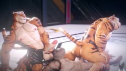 16:9 3d 3d_(artwork) abs anal anal_penetration animated anthro balls male penis sound two_tone_fur vein veiny_penis video webm white_balls white_body white_fur white_hair white_penis widescreen yaoi zootopia