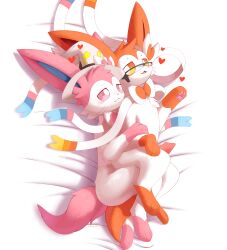 2boys blush feral gay hugging male male/male male_only nintendo open_mouth penis plattyneko pokemon spooning sylveon tongue yaoi