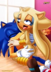 afrosoricid anthro anthro_on_anthro archie_comics areola ass bbmbbf blue_body blue_eyes blue_fur breasts closed_eyes cowgirl_position cuffs detailed_background erection eulipotyphlan female female_on_top female_penetrated footwear furry gloves gold_the_tenrec hand_on_ass hedgehog looking_pleasured male male/female male_on_bottom male_penetrating male_penetrating_female mobius_unleashed palcomix penis sega sex shoes sideboob sonic_(series) sonic_the_hedgehog sonic_the_hedgehog_(archie) sonic_the_hedgehog_(comics) teenager tenrec tongue tongue_out two_tone_body vaginal_penetration