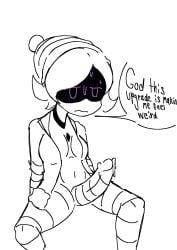 1futa 2d beanie_hat big_penis clothed clothing erection futa_only futa_sans_balls futanari ghastlypann glitch_productions humanoid humanoid_penis jacket k mob_face monochrome mostly_nude murder_drones penis precum purple_eyes robot robot_futa robot_girl robot_humanoid robot_joints robot_penis robotic_arm robotic_limb screen_face sketch small_breasts solo spread_legs thighs uzi_(murder_drones) worker_drone