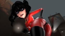 1girls 3d ass black_hair costume disney ducktape ducktapeani female female_only gloves hand_on_ass hand_on_own_ass korbendallas latex_boots latex_gloves open_mouth pixar purple_eyes sfm sign_of_the_horns solo_female spotlight spotlights straight_hair teenager teeth the_incredibles thigh_boots thighhigh_boots tongue tongue_out violet_eyes violet_parr