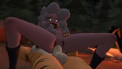 3d abs animated balls biped butt campfire camping cartoony cowbell embers erection female flame fur furry hand_on_chest hand_on_thigh lamb lamb_chop leggy_lamb male mp4 nipples reverse_cowgirl_position sex sound source_filmmaker straight tagme tiger trees vaginal_penetration video wood