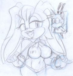 anthro big_breasts breasts breasts_out furry large_breasts lipstick ninoeros nipples rabbit rabbit_ears rabbit_girl rabbit_humanoid sega showing_breasts sonic_(series) sonic_the_hedgehog_(series) tails vanilla_the_rabbit wip