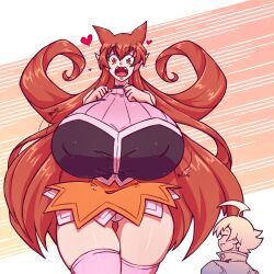 1boy 1girls 2021 amazon ameri_azazel breasts color demon demon_girl female giantess heart heart-shaped_pupils huge_breasts hyper hyper_breasts iruma_(mairimashita!_iruma-kun) iruma_suzuki larger_female long_hair mairimashita!_iruma-kun male n647 nipple_bulge open_mouth panty_peek red_hair size_difference smaller_male taller_girl thick_thighs thin_waist voluptuous welcome_to_demon_school!_iruma-kun wide_hips