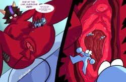 bus bus_unbirth demon_girl demonkitty demonkitty99 giantess giantess_insertion insertion masturbation pov red_body unbirth unbirth_giantess unbirthing vore