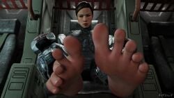 343_industries ankhajiit armor barefoot blender clothed feet feet_fetish feet_focus female female_soldier female_spartan_(halo) fetish foot_fetish halo halo_(game) halo_(series) halo_5 large_female sarah_palmer sarah_palmer_(halo) size_difference soles spartan_(halo) spartan_iv_(halo) toes