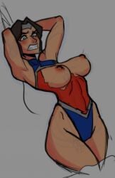 1girls big_breasts blush breasts dc_comics diana_prince female female_only light-skinned_female ripped_clothing sen-kg wonder_woman wonder_woman_(series)