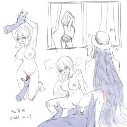 1boy 1girls blush breasts ch1ca_ak1_(artist) clothing erection female female_human female_on_top female_penetrated femboy femboy_on_female femboydom femsub genderswap_(ftm) hasshaku-sama hat height_difference human large_breasts long_hair long_hair_female male male_penetrating male_penetrating_female maledom nipples nude nude_female open_mouth penetration penis rule_63 sex shorter_female straight sweat taller_male topwear vaginal_penetration very_long_hair very_long_hair_male