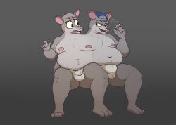 2_heads anthro bulge chubby_male conjoined duo hi_res male male/male mammal multi_head murid murine overweight overweight_male rat rodent smoking theyton