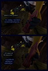 3d_(artwork) absurd_res animal_genitalia anthro arm_warmers armwear balls big_penis blue_body blue_eyes blue_fur clothing comic daughter_(lore) dialogue digital_media_(artwork) dragon duo european_mythology father_(lore) father_and_child_(lore) father_and_daughter_(lore) female flauntingfornication fur genitals green_body green_scales hi_res knot kobold male male/female mythological_creature mythological_scalie mythology parent_(lore) parent_and_child_(lore) parent_and_daughter_(lore) penis penis_tip scales scalie sheath stroking_penis touching_penis western_dragon white_body white_fur wyvern