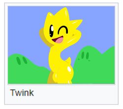 femboy glistening glistening_body hi_res humanoid male mario_bros mark_m nintendo one_eye_closed open_mouth outside paper_mario plant shrub sky smile solo star twink_(mario) wikipedia wink yellow_body