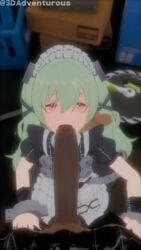 1boy 1boy1girl 1girls 3d 3d_(artwork) 3d_animation 3dadventurous age_difference animated big_penis black_skin clothed_sex corin_wickes cum cum_in_mouth cum_inside dark-skinned_male deepthroat deepthroat_training female female_focus green_hair hoyoverse huge_cock longer_than_30_seconds looking_at_viewer maid maid_apron maid_cap maid_headdress maid_uniform male/female male_pov mihoyo open_mouth pov sloppy sloppy_blowjob sloppy_deepthroat sloppy_fellatio sloppy_sounds sound tagme throat_fuck twintails video zenless_zone_zero