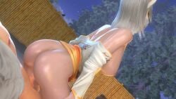 1boy 1girls 3d ambiguous_penetration animated arched_back ass bare_shoulders bouncing_ass bouncing_breasts breasts breath clothing faceless_female female female_focus fox_mask functionally_nude kimono kitsune_mask leaning_forward male mask masked_female original outdoors pale_skin panting prometheoos reverse_cowgirl_position short_hair side_view sideboob sound source_filmmaker tagme tattoo video voice white_hair