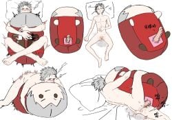 cuntboy dante_(devil_may_cry) devil_may_cry humping masturbation plushie plushophilia sex_toy silver_hair stuffed_toy transmasc vaginal_fluids vaginal_insertion vergil_(devil_may_cry) white_hair