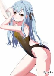 1girls 2d 2d_(artwork) 2d_artwork arm_above_head arm_up bang_dream! bang_dream!_it's_mygo!!!!! bikini black_hair_ribbon black_hair_tie black_ribbon blue-haired_female blue_hair breasts brown-eyed_female brown_bikini brown_eyes brown_one-piece_swimsuit brown_swimsuit brown_swimwear collarbone digital digital_art digital_drawing digital_drawing_(artwork) digital_media digital_media_(artwork) drawing elbows eyebrows_visible_through_hair female female_focus female_only fingers groin hair_between_eyes hair_ribbon hair_tie hand_above_head hand_up high_resolution highres kyomiko lean_figure long_hair looking_at_viewer narrow_waist nipple_bulge one-piece_swimsuit petite petite_body petite_breasts petite_female petite_girl petite_tits posing posing_for_the_viewer ribbon school_swimsuit shoulders simple_background slender_body slender_waist slim_female slim_waist small_breast small_breasts solo standing sukumizu swimsuit swimwear thighs tiny_breasts togawa_sakiko upper_body white_background