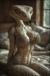 ai_assisted ai_generated animal anthro anthromorph beastiality big_breasts female female_only humanoid humanoid_anthro humanoid_genitalia realistic sexy_body sexy_pose snake snake_girl thefinalrule