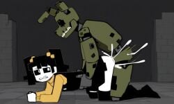 age_difference aged_up ai_generated all_fours animatronic cassidy cassidy_(fnaf) doggy_style five_nights_at_freddy's from_behind ghost ghost_girl necrophilia overalls pixai springtrap springtrap_(fnaf) twintails white_pupils white_skin