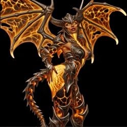 ai-created ai_art ai_generated armored_female biara corruption demon_girl demon_horns demoness hand_on_ass heroes_of_might_and_magic heroes_of_might_and_magic_5 seductive_body seductive_look seductive_pose succubus succubus_horns succubus_wings yellow_eyes