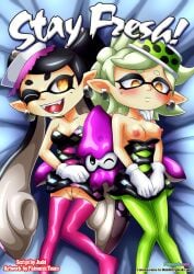 2girls blush breasts callie_(splatoon) comic inkling marie_(splatoon) nintendo nipples palcomix pussy splatoon splatoon_(series) squid_sisters staying_fresh