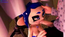 1boy 1boy1girl 1girls 3d blue_dress blue_eyes blue_hair breasts caressing clothed_blowjob clothing dev_(freezerburn) fellatio freezerburnsfm hand_on_head inkling inkling_boy necklace nipples octoling octoling_girl oral penis public restaurant sfm source_filmmaker splatoon splatoon_2 spotted_markings table under_the_table