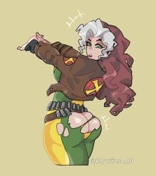 1girls ass big_ass bodysuit female jacket marvel_comics rogue_(x-men) torn_clothes x-men