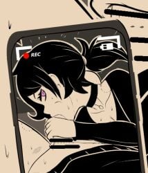 1boy 1girls 2d andrew_graves ashley_graves bite_mark bite_mark_on_penis bite_marks blowjob brother_and_sister camera camera_view choker clothed deepthroat_mark fellatio female filming fuzzlogik goth handjob human_female incest low_res male mascara oral pale-skinned_female pale_skin phone pink_eyes ponytail recording recording_on_phone recording_video siblings straight the_coffin_of_andy_and_leyley