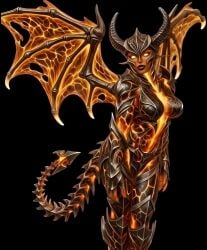 ai-created ai_art ai_generated armored_female biara corruption demon_girl demon_horns demoness heroes_of_might_and_magic heroes_of_might_and_magic_5 seductive_body seductive_look seductive_pose succubus succubus_horns succubus_wings yellow_eyes