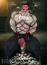 1boy after_sex arms_behind_back batman batman_(series) big_penis bondage bondage_gear bruce_wayne cum cum_string cumming daddy dc dc_comics defeat defeat_sex defeated dilf ejaculation excessive_cum flaccid flaccid_penis gag gagged gay gay_sex hands-free hero horn horny huge_cock large_penis male money muscular muscular_male penis_out pleasure_face ransom ripped_clothing shirt solo solo_male thick_penis tied_up veiny_penis