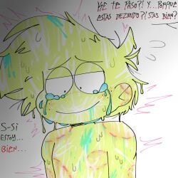 1boy bite_mark bite_marks blush broz_boyz broz_boyz_go crying crying_with_eyes_open cum cum_in_mouth cum_on_body cum_on_face doodle freckles messy_hair messy_hair_male naked naked_male oc ocs original_character original_characters raped_male semen semen_in_mouth semen_on_body spanish_dialogue spanish_text trembling zlayway_(miles)
