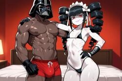 1boy 1boy1girl 1female 1girl1boy 1girls 1male 1man ai ai-created ai_art ai_assisted ai_generated bikini bulge bulge_through_clothing celestia_ludenberg couple crossover cute cute_face danganronpa dark-skinned_male dark_skin darth_vader drill_hair emo female flat_chest gloves goth half_naked helmet imminent_sex light-skinned_female light_skin lolita_fashion maid_headdress mask muscles muscular pale-skinned_female pale_skin ready_for_sex ready_to_fuck short_female skinny skinny_female star_wars taller_male thin_female twintails wide_hips