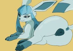absurd_res animal_genitalia animal_vulva anus ass bedroom_eyes big_butt blue_anus blue_body blue_fur blue_pawpads blue_vulva canid canine canine_genitalia canine_vulva eeveelution exposing_anus exposing_pussy feet female feral foot_focus fur generation_4_pokemon genitals glaceon hi_res lying mallikathesatanist_(artist) mammal narrowed_eyes nintendo on_front pawpads paws pokemon pokemon_(species) presenting presenting_anus presenting_hindquarters presenting_vulva raised_tail seductive soles solo tail thick_thighs vulva wide_hips