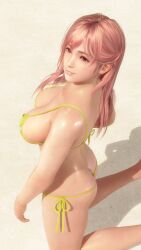 3d ass ass_focus big_ass bikini bimbo_body brown_eyes cleavage curvy curvy_figure curvy_hips dead_or_alive dead_or_alive_xtreme_venus_vacation glossy glossy_body gooning gyaru honoka_(doa) huge_breasts large_breasts oiled oiled_skin pink_hair prostitute skimpy skimpy_bikini skimpy_clothes sweat video_game_character video_games voluptuous wide_hips