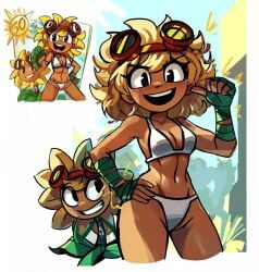 1girls ai ai_art ai_assisted ai_generated bikini breasts edit grok plants_vs_zombies plants_vs_zombies:_heroes pvz_heroes solar_flare_(pvz) sunflower_(pvz)