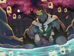 2021 5_fingers anthro biped colored erection fingers generation_8_pokemon genitals hi_res humanoid_genitalia humanoid_hands humanoid_penis lamp lantern legendary_pokemon male muscular muscular_anthro muscular_male nintendo paper_lantern penis pokemon pokemon_(species) solo urshifu wolfanine