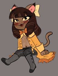 2026 5_fingers accessory anthro bangs biped blush boots bow_ribbon clothed clothed_anthro clothed_female clothing color_edit colored domestic_cat dress eyelashes fangs felid feline felis female female_anthro fingers flat_chested footwear fur hair hair_accessory hair_ribbon hairbow hi_res ivy_pepper lackadaisy legwear lolicon long_hair long_sleeves looking_at_viewer mammal navel nipples open_dress open_mouth open_smile pantyhose plantigrade pointy_ears prick_ears ribbons shoes sitting smile smiling_at_viewer solo soulcentinel squitoo standing tail teeth third-party_edit tongue young young_anthro young_female