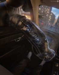 flared_penis futanari glistening_genitalia heaven_(jinsang) horsecock horsecock_futa horsecock_on_humanoid huge_cock hyper_penis inside_car jinsang_3d latex_clothing meaty_dick musk_clouds musky_cock presenting_penis public_nudity shaft thick_penis tinytoaster