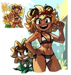 1girls ai ai_art ai_assisted ai_generated bikini breasts edit grok plants_vs_zombies plants_vs_zombies:_heroes pvz_heroes solar_flare_(pvz) sunflower_(pvz)