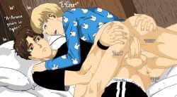 2boys anal animedrawing anus armin_arlert ass attack_on_titan audience boy buttjob catboy eren_jaeger feline female femboy femboysub focus insertion male mikasa_ackerman on penetrated sex shingeki_no_kyojin with yaoi