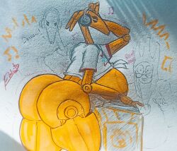 ass ass_bigger_than_head b1_battle_droid battle_droid boobs_bigger_than_head boobs_out breasts breasts_bigger_than_head breasts_out dj_battle_droid eyelashes female female_focus headphones hips hips_wider_than_shoulders huge_ass huge_breasts huge_thighs humanoid large_breasts machine massive_ass mechanical pencil_(artwork) redcito robot robot_girl shirt shirt_only shirt_up star_wars thick_thighs thighs traditional_media_(artwork)