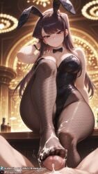 1girls ai_generated bare_shoulders barefoot big_breasts black_hair breasts bunny_ears bunny_girl bunny_tail bunnysuit closed_mouth clothed clothed_female cum cum_on_feet curvy curvy_body curvy_female dark_hair dreamyan_ai excessive_cum feet fishnets foot_fetish foot_focus footjob hi_res high_quality high_resolution highres komi-san_wa_komyushou_desu komi_can't_communicate komi_shouko large_breasts long_hair male_pov pantyhose pov purple_eyes purple_hair seductive seductive_eyes seductive_look seductive_mouth seductive_pose seductive_smile smile smiling thick_ass thick_thighs thighs toes uncensored