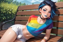 ai_assisted femboy gay_male human lipstick makeup mascara pride_colors