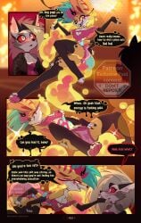 furry helluva_boss loona_(helluva_boss) queen_bee-lzebub_(helluva_boss) skeleton