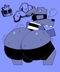 ass_bigger_than_head ass_peek asscheeks big_ass big_bulge bulge bulge_through_clothing bulge_under_clothes clothed clothing d-side_chica d-side_foxy fat_ass fat_bulge femboy femboy_only five_nights_at_freddy's foxy_(fnaf) friday_night_funkin friday_night_funkin_(d-side) friday_night_funkin_mod huge_ass looking_at_own_butt lucaslora nervous_sweat pixel round_ass sweaty_ass wobbling_ass