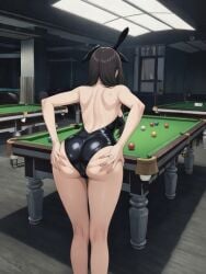 ass ass_grab faceless_character grabbing_ass leotard playboy_bunny pool pool_table strapless_leotard